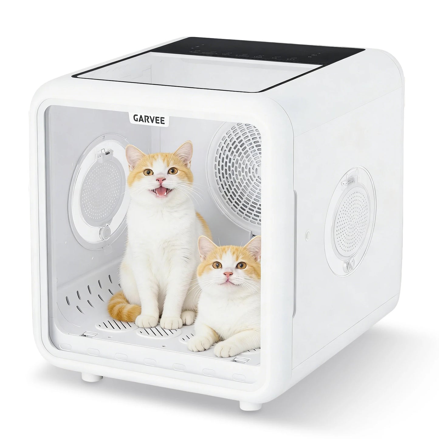 72L Automatic Pet Drying Box, 360° Efficient Pet Grooming Blower with 5 Air Outlets, Quiet Smart Temperature Control Pet Dryer Box for Cats Small Medium Dogs