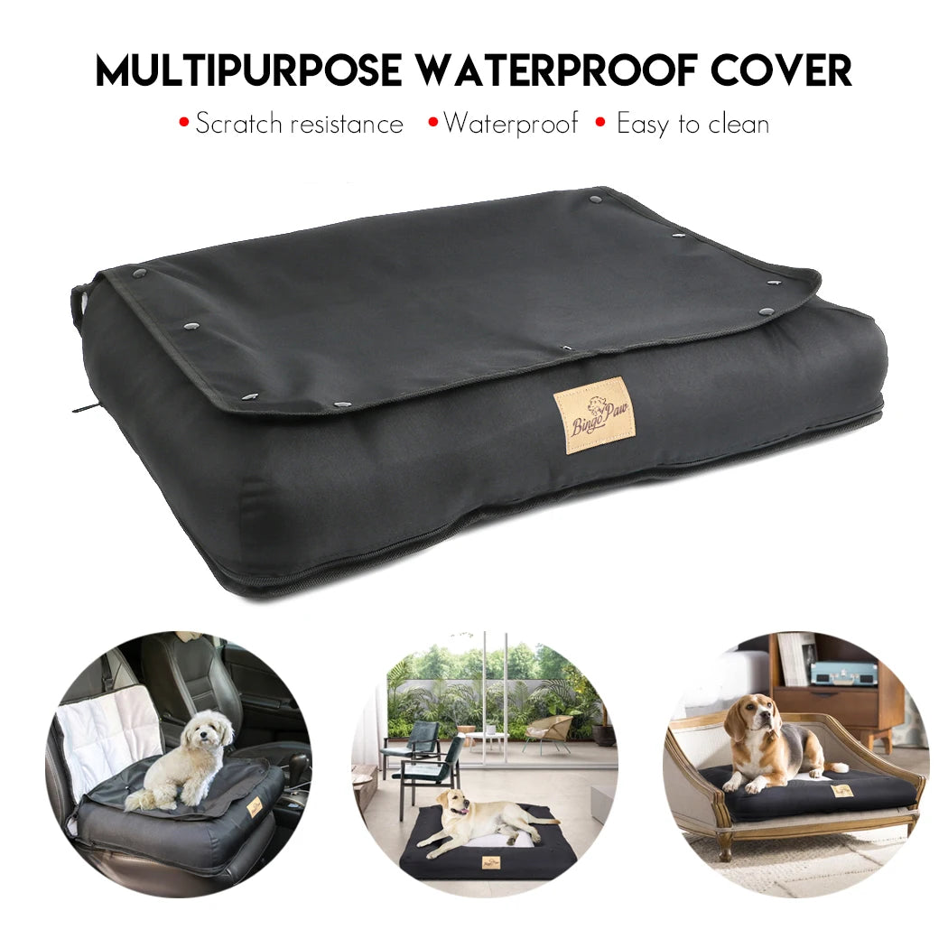 BINGOPAW Waterproof Car Seat Bed for Dogs With Removable Pad Cover