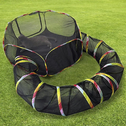 Outdoor Cat Enclosure Portable Cat Tent Play Tunnel For Cats
