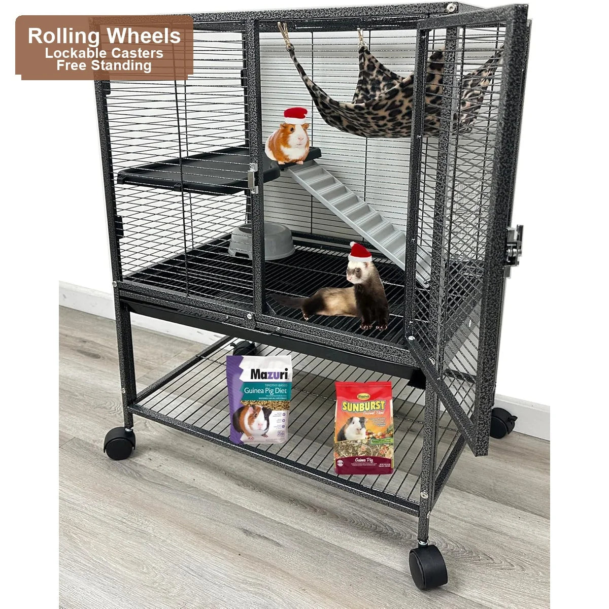 Small Animal Habitat Cage With Four Levels For Rodents And Pets