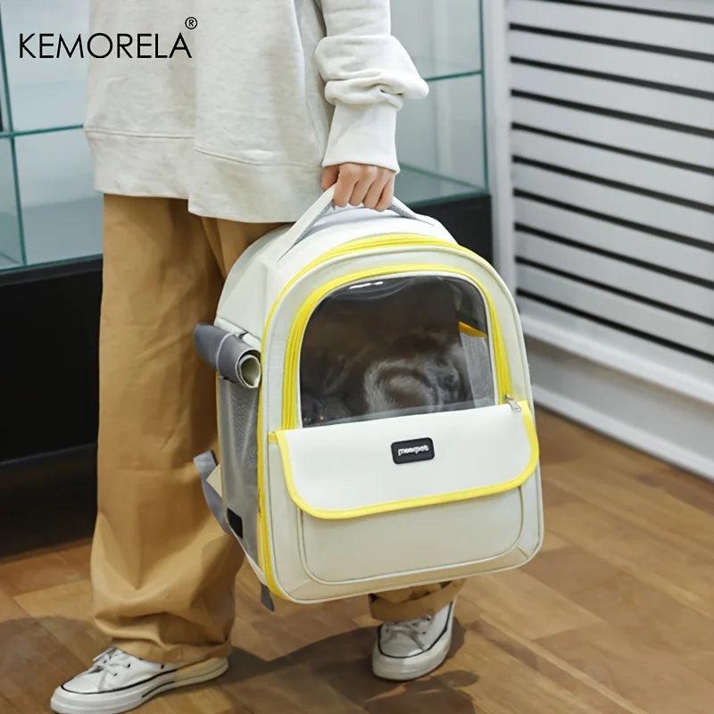 Kemorela Breathable Mesh Pet Carrier Backpack For Dogs And Cats
