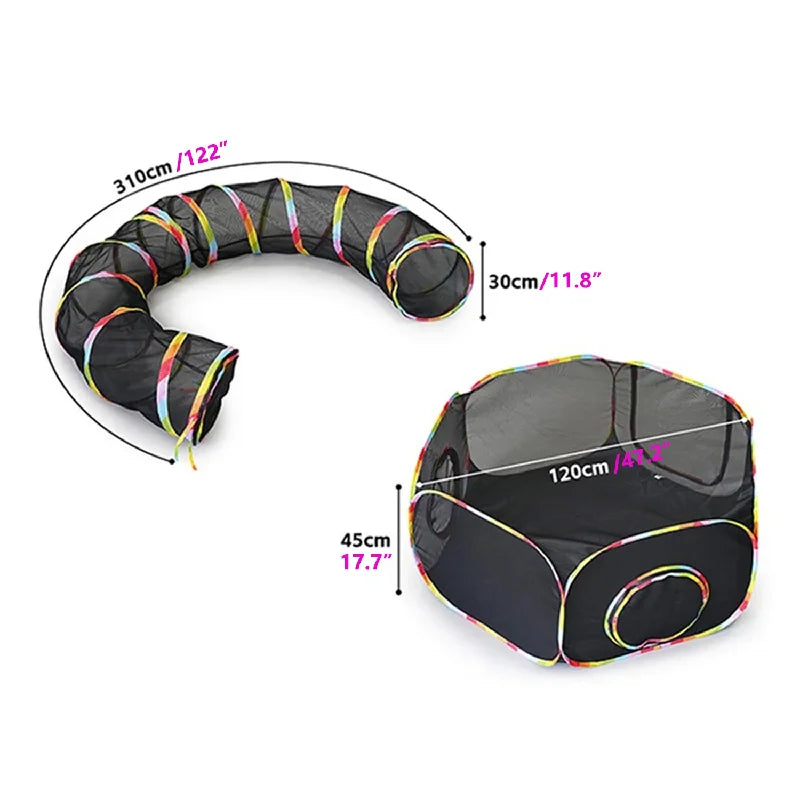 Outdoor Cat Enclosure Portable Cat Tent Play Tunnel For Cats