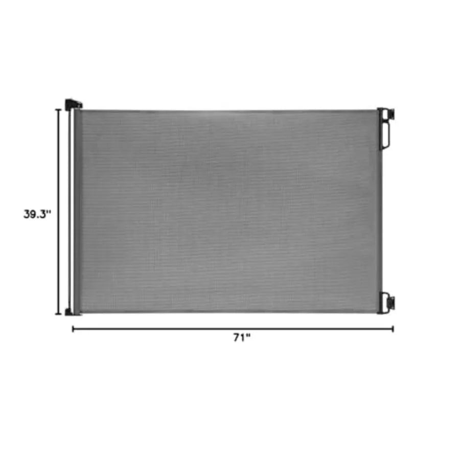Extra Wide and Extra Tall Retractable Baby Gate Extends up to 71" Wide, 39.3" 100cm Tall, Grey/Pet Retractable Gates for Stairs
