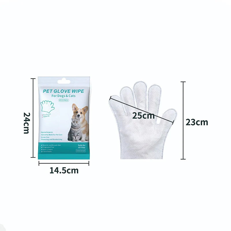 Unscented Extra Thick Pet Cleaning Wipes for Dogs & Cats,Dog Washing Bathing Deodorizing Grooming Gloves for Daily Care