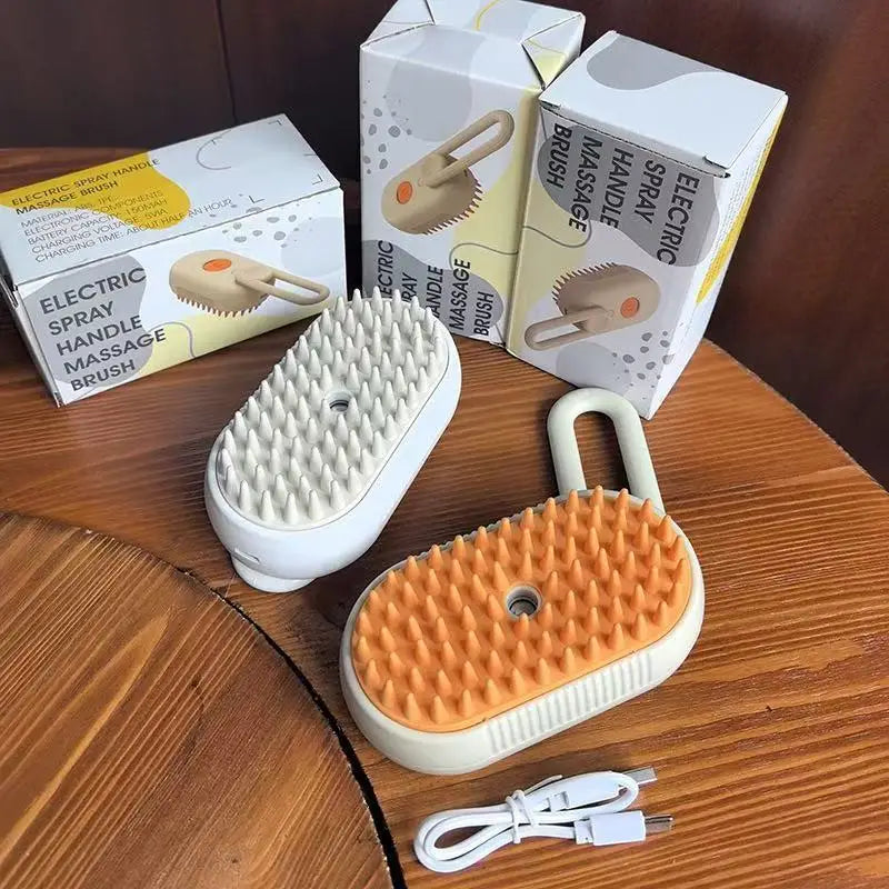 3-in-1 Dog Hair Brush Cat Hair Brush Electric Pet Cleaning Brush Steam Spray Brush Massage Hair Removal Comb Anti Flying Brush