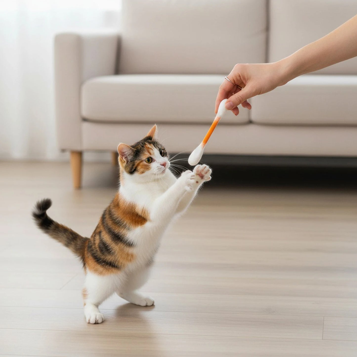 Cotton Swab Shaped Catnip Toy Six Pack Felt Kitty Chew
