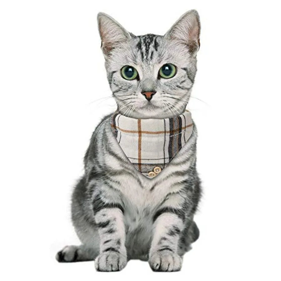 Breakaway Cat Collar with Bells - 2 Pack Cat Collar with Bells, Cat Collars with Bandana, Accessories for Pet Collars, Adjustab