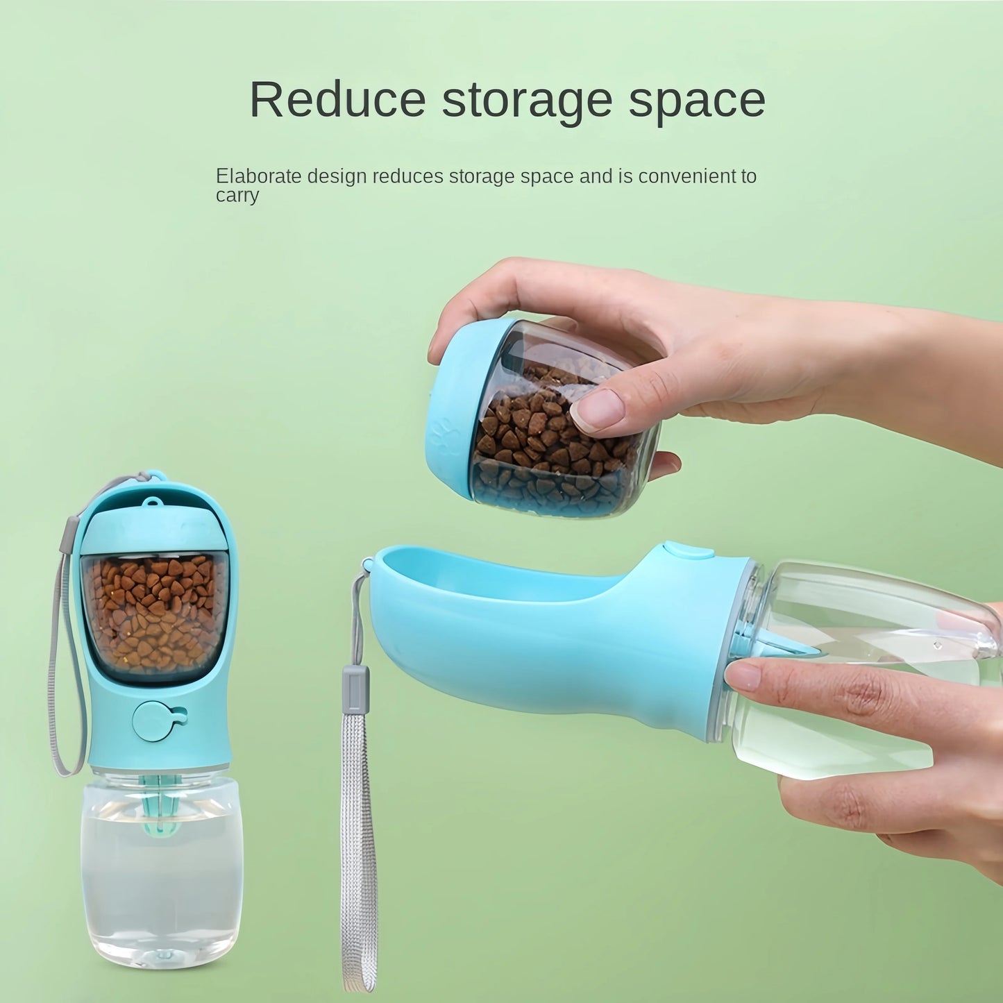 Portable Dog Cat Water Bottle With Storage Food Container