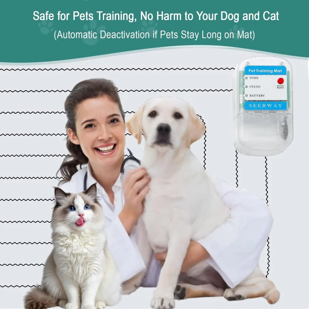 Pet Training Shock Mat 60"x12" - 3 Modes for Dogs & Cats, Keep Off Furniture & Countertops