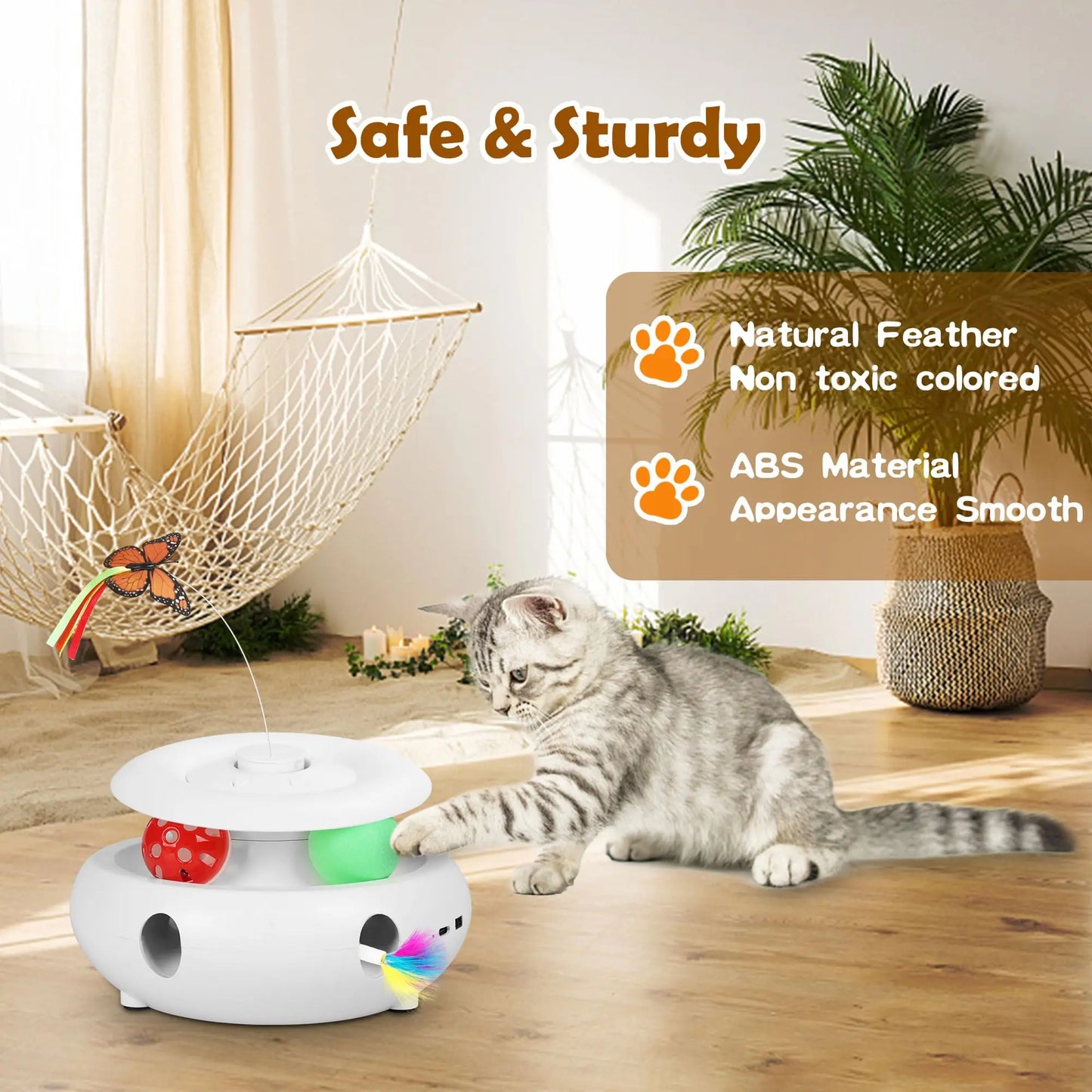 Zoomiezz Interactive Cat Toy 3 In 1 Electric USB Rechargeable