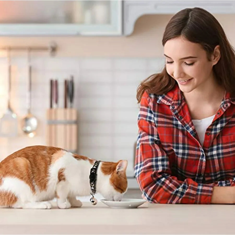 4PCS Cat Collar with Bells, Breakaway Cat Collars, Kitten Collar with Bell Moons Stars Cute Kitty Safe Kitten Collars with Pend
