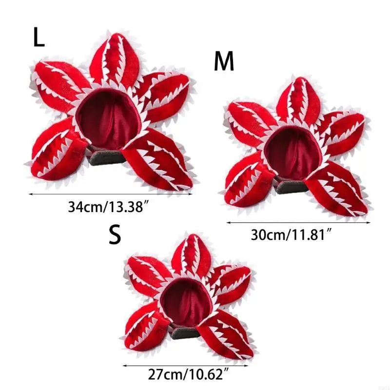 Funny Cat Hat Demogorgon Scary Flower Costume Birthday Pet Accessories Supplies Pet Dogs Headwear Adjustable Sticker