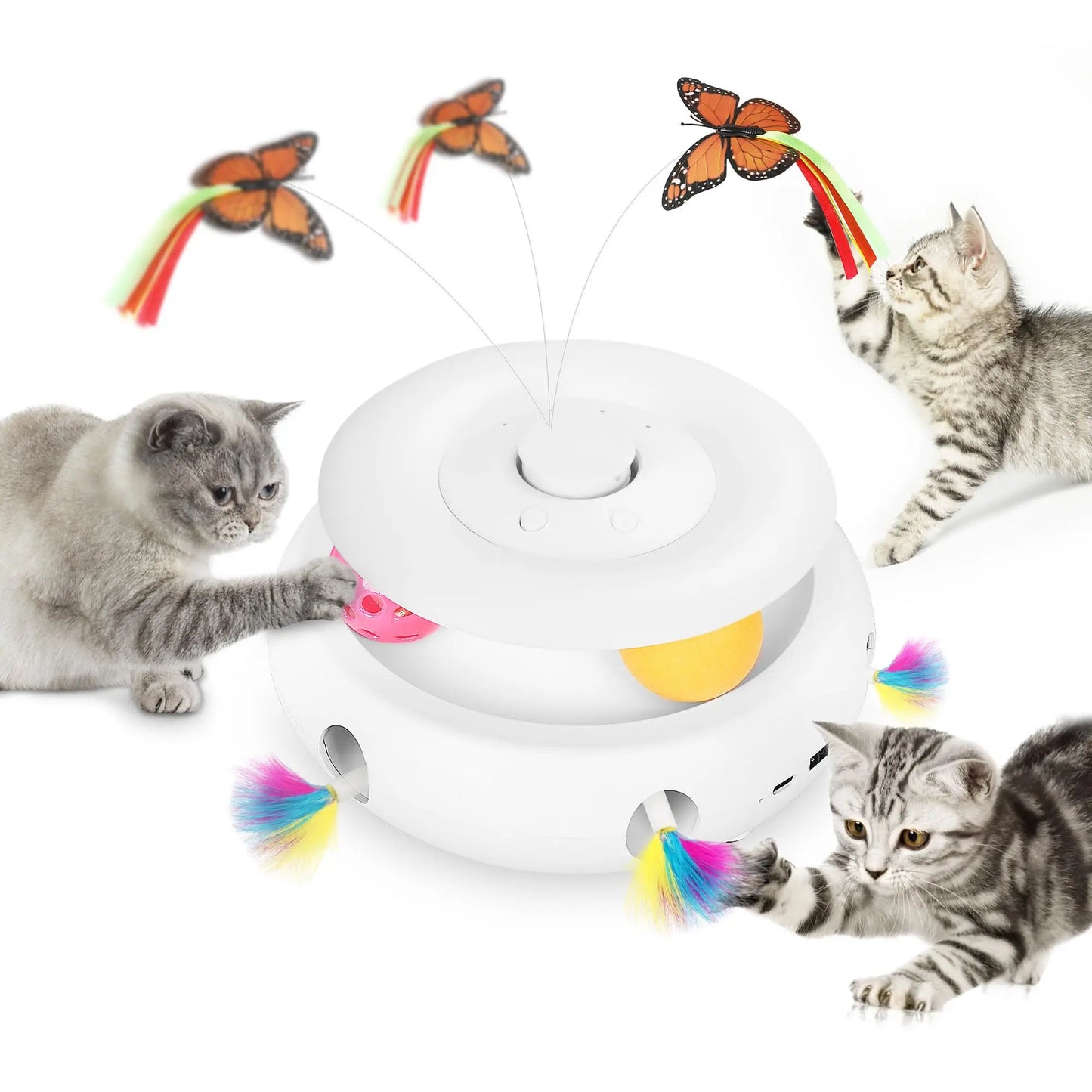 Zoomiezz Interactive Cat Toy 3 In 1 Electric USB Rechargeable