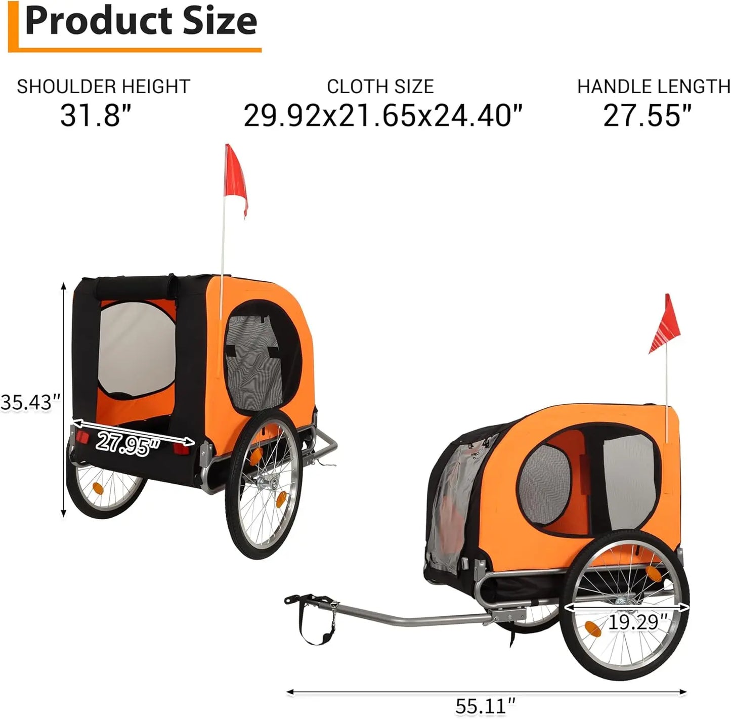 TWISTER.CK Dog Bike Trailer Foldable Quick Release Wheels