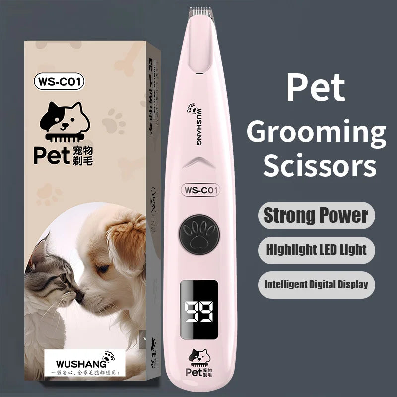 Dog Hair Trimmer With LED Light Waterproof And Low Noise