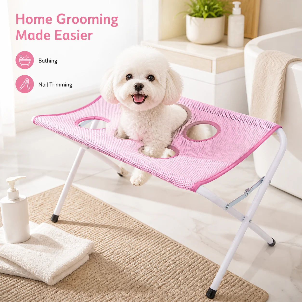Sindax Pet Grooming Hammock Stand Foldable Bathing Rack
