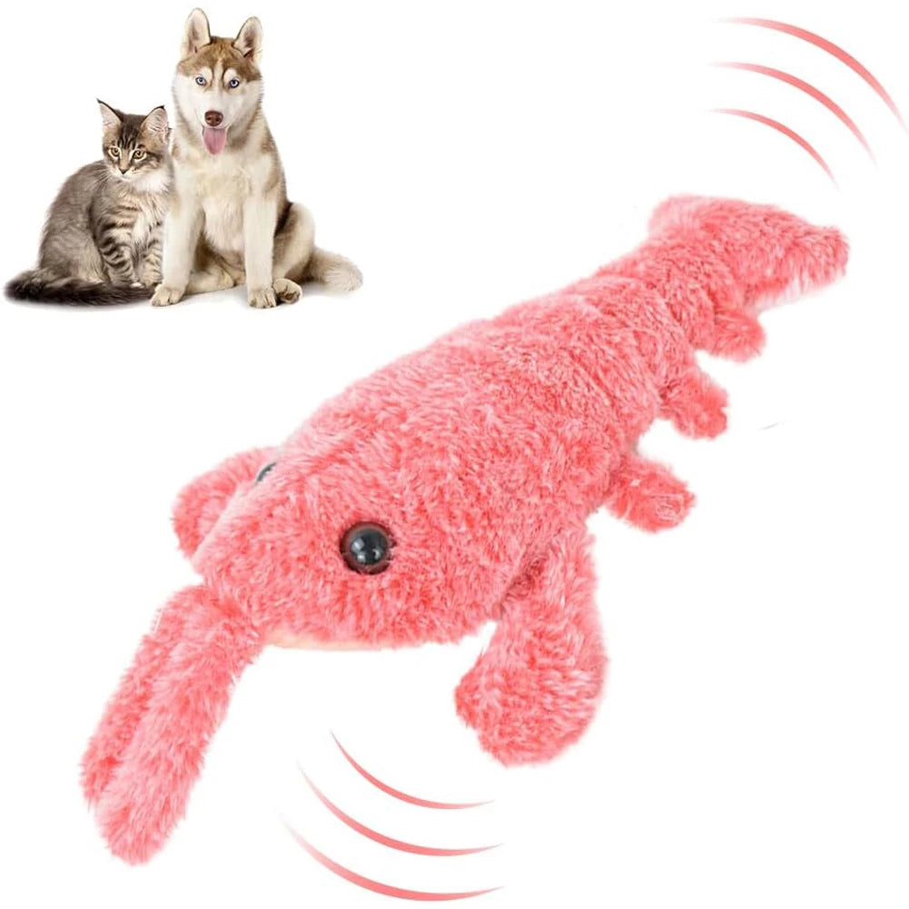 Shunmaii Jumping Moving Dog Toy Floppy Lobster Interactive Plush