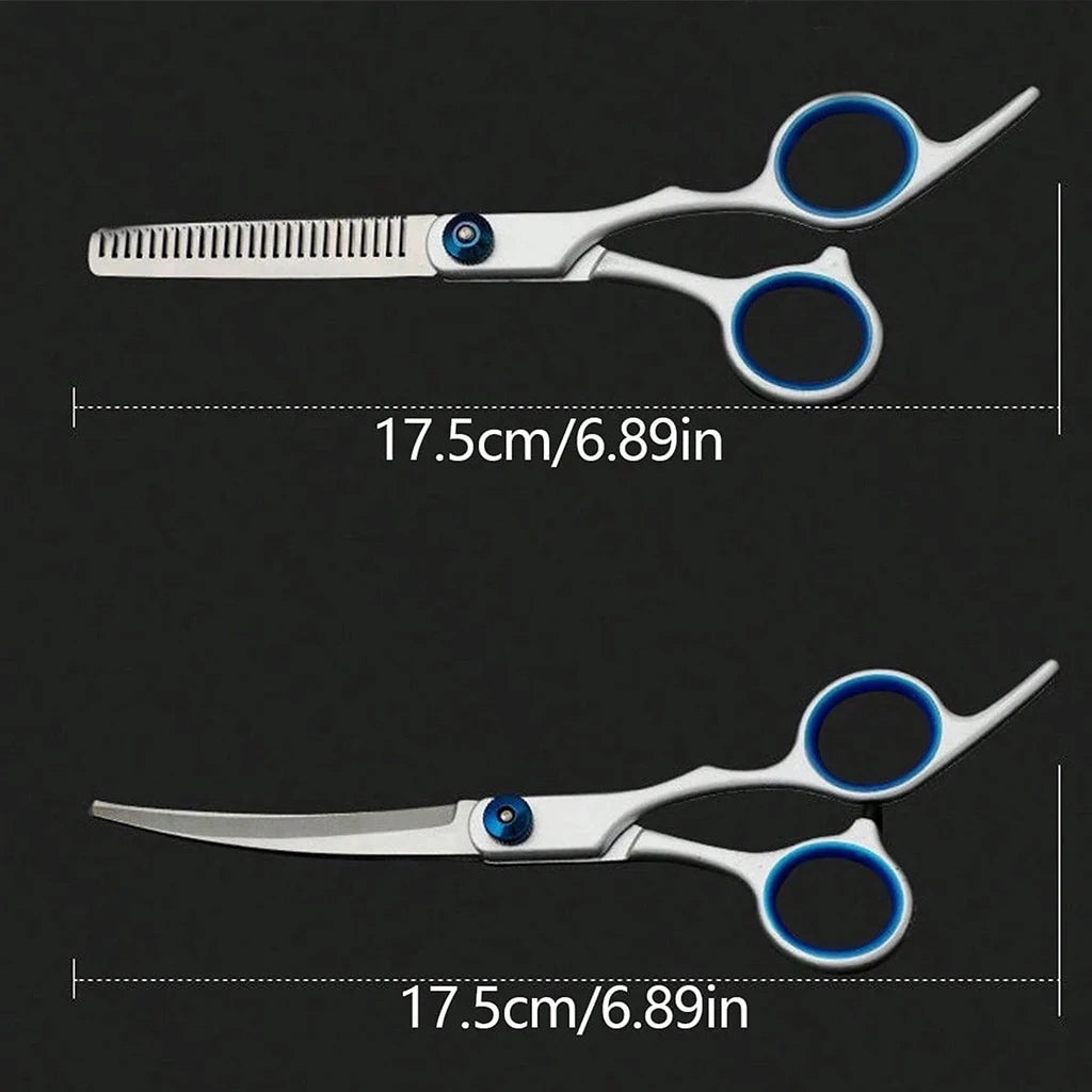 6 Pcs Professional Pet Grooming Scissors Set, Stainless Steel Hair Cutting Kit   with Comb ,Nail Clippers, Dog Cat Grooming Tools for Personal Use