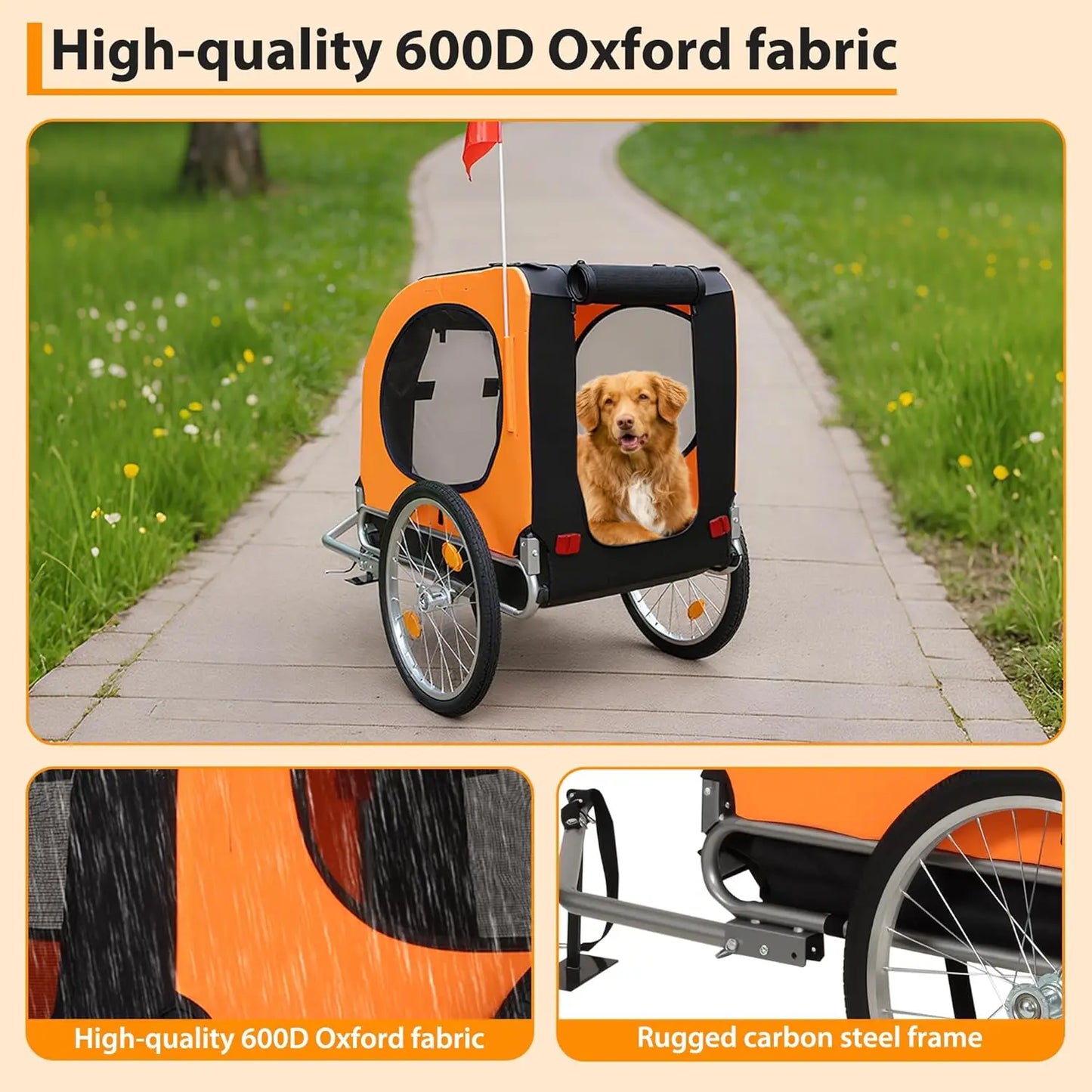 TWISTER.CK Dog Bike Trailer Foldable Quick Release Wheels