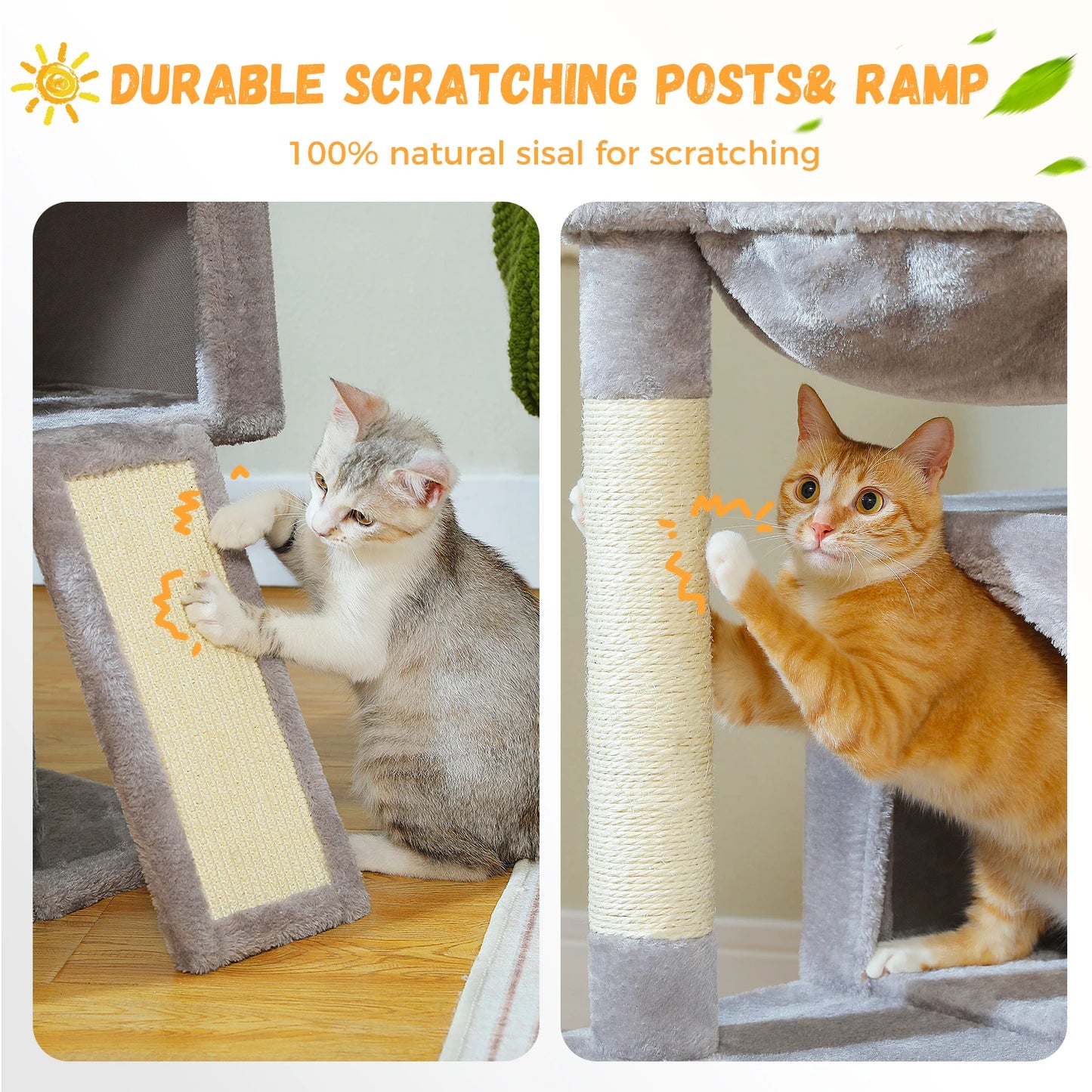 PAWZ Road Large Cat Tree Multi-Level Tower With Two Condos