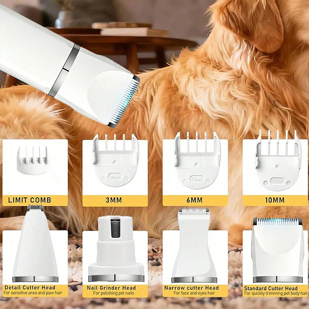 SHUYU 4 In 1 Pet Hair Clipper Cordless Dog Cat Grooming Kit