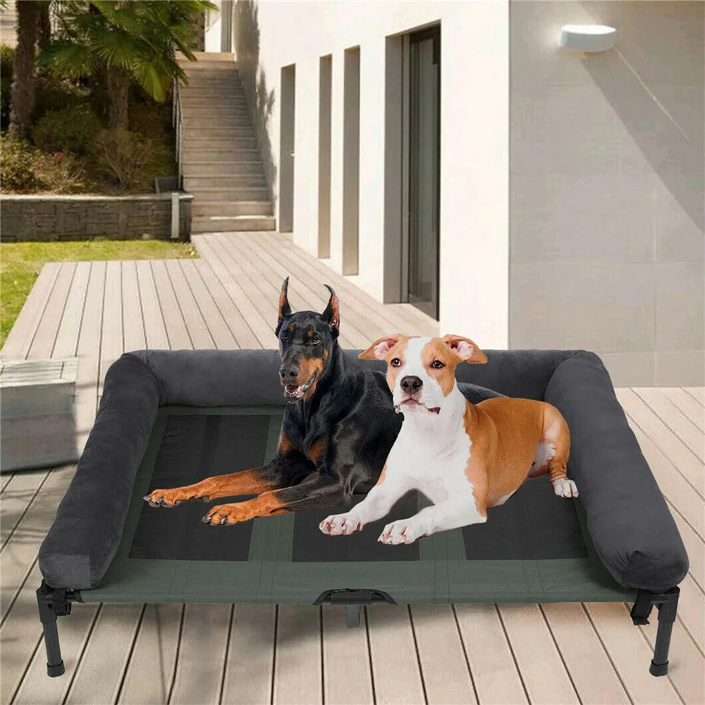 BORWART Outdoor Raised Dog Bed With Cooling Breathable Mat