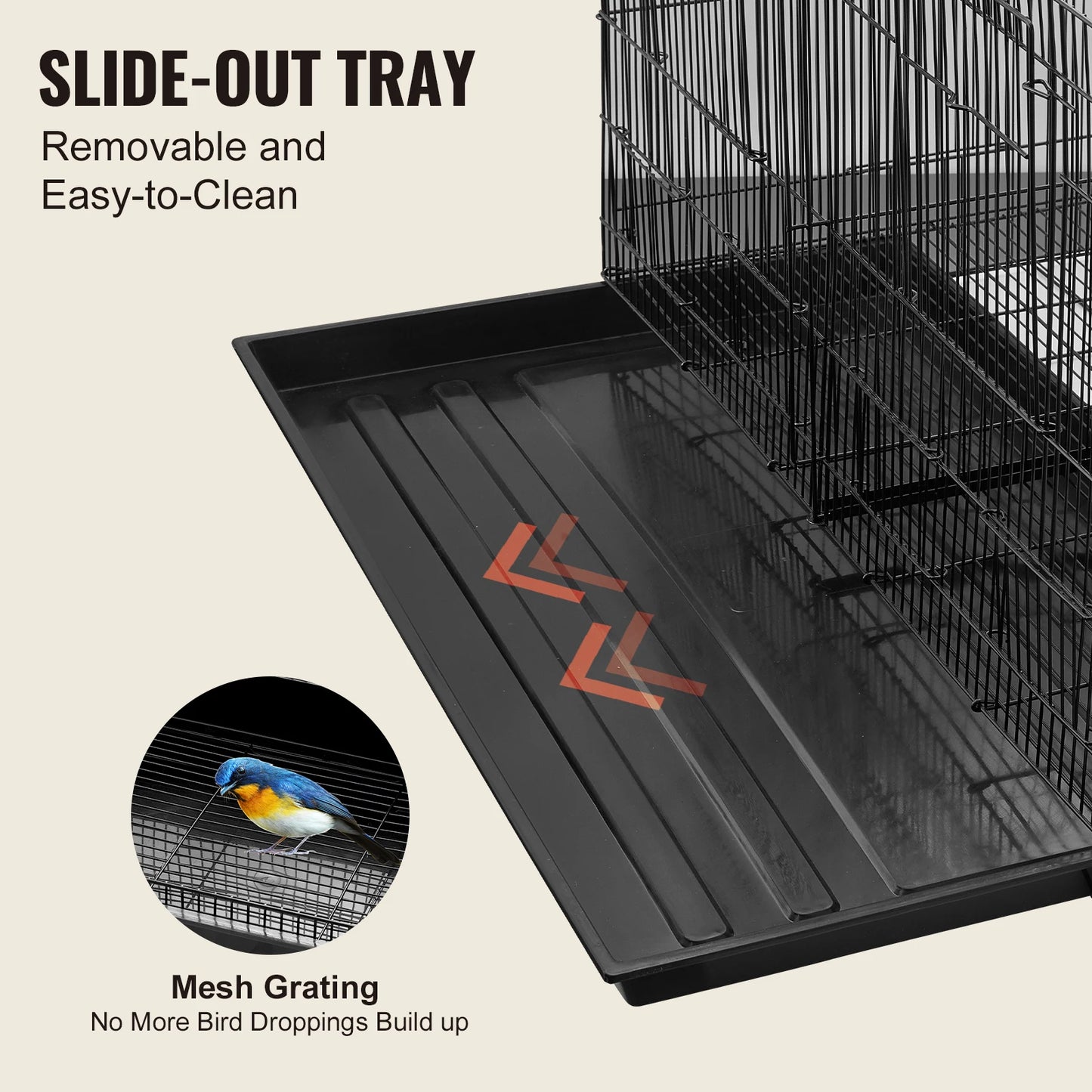 SucceBuy Stackable Divided Bird Cage With Handle For Travel