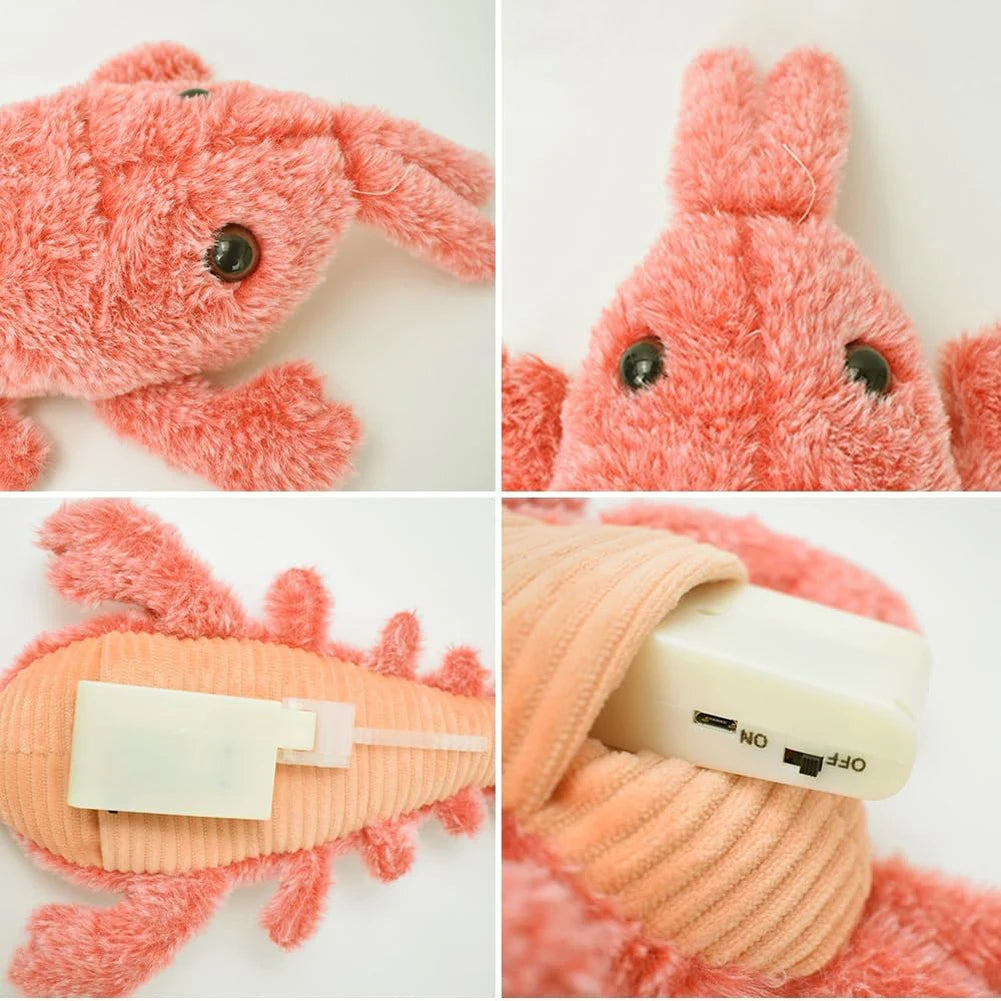 Shunmaii Jumping Moving Dog Toy Floppy Lobster Interactive Plush