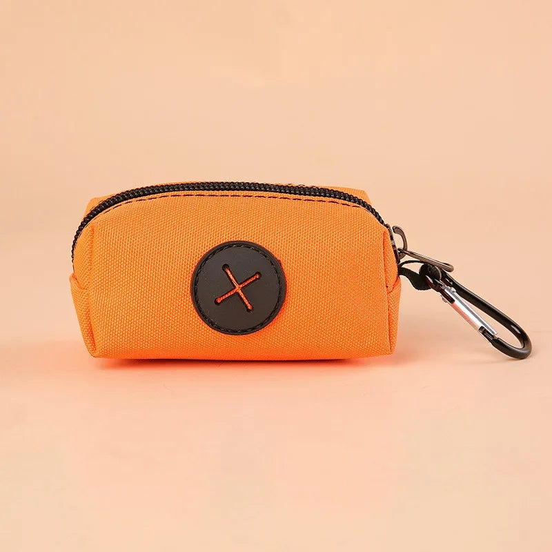 Canvas Dog Poop Bag Holder, Outdoor Pet Waste Bag Dispenser with Carabiner Clip, Animal Waste Collection Pouch