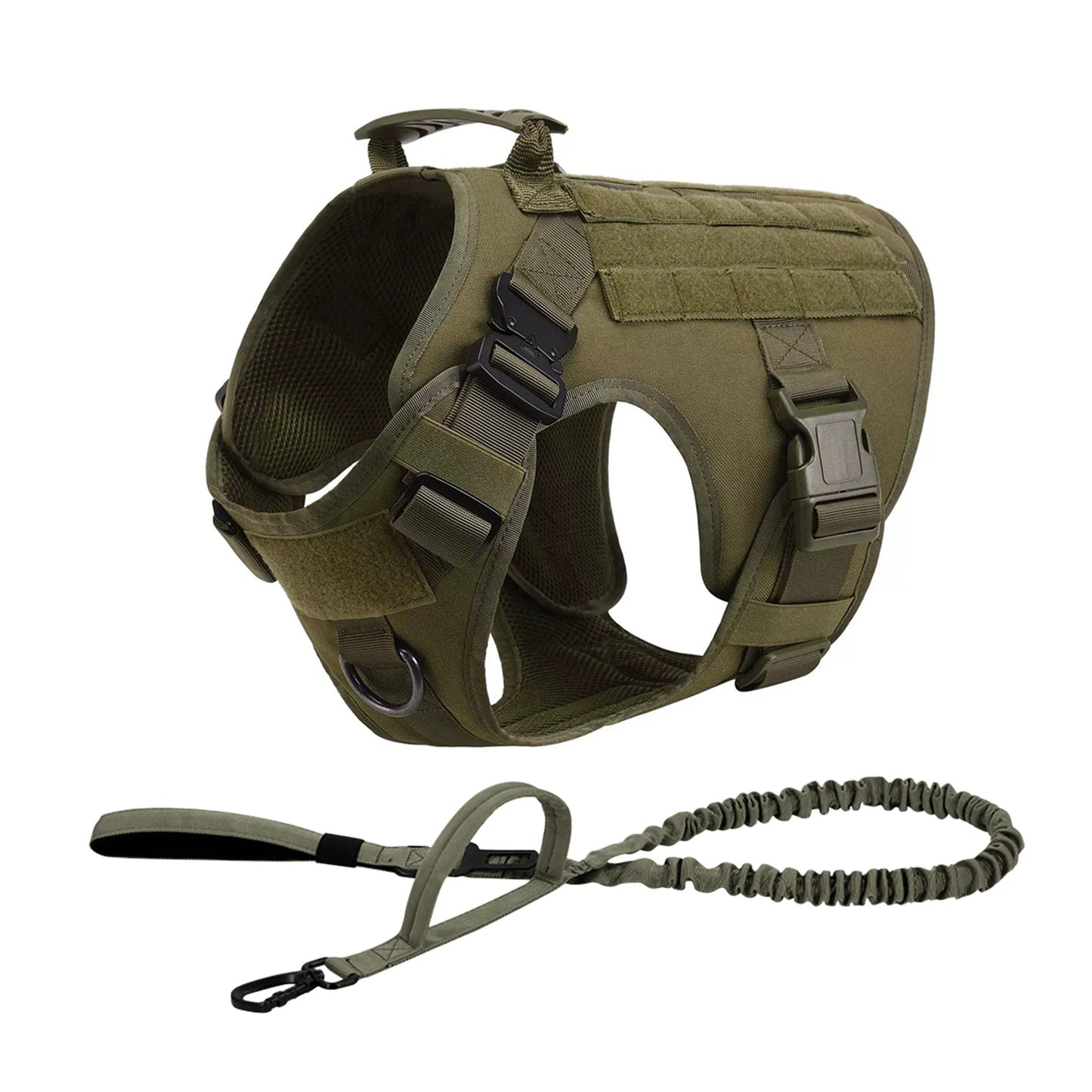 Tactical Dog Harness With Molle Pouches And Reflective Vest