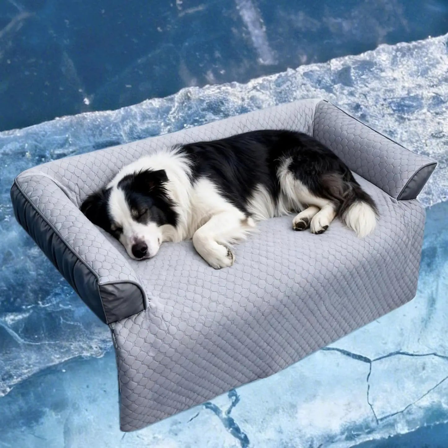 Cooling Dog Bed Mat With Bolster Pillow Washable Couch Cover