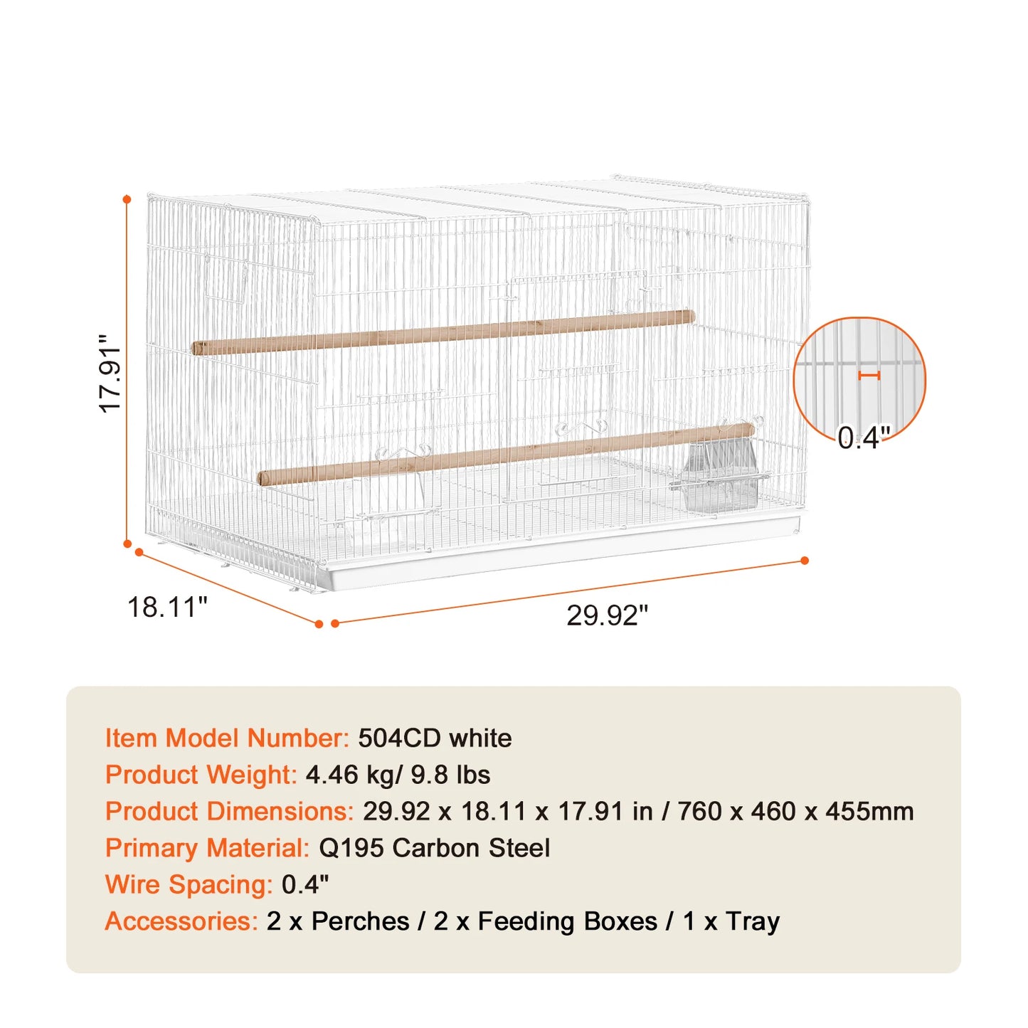 SucceBuy Stackable Divided Bird Cage With Handle For Travel