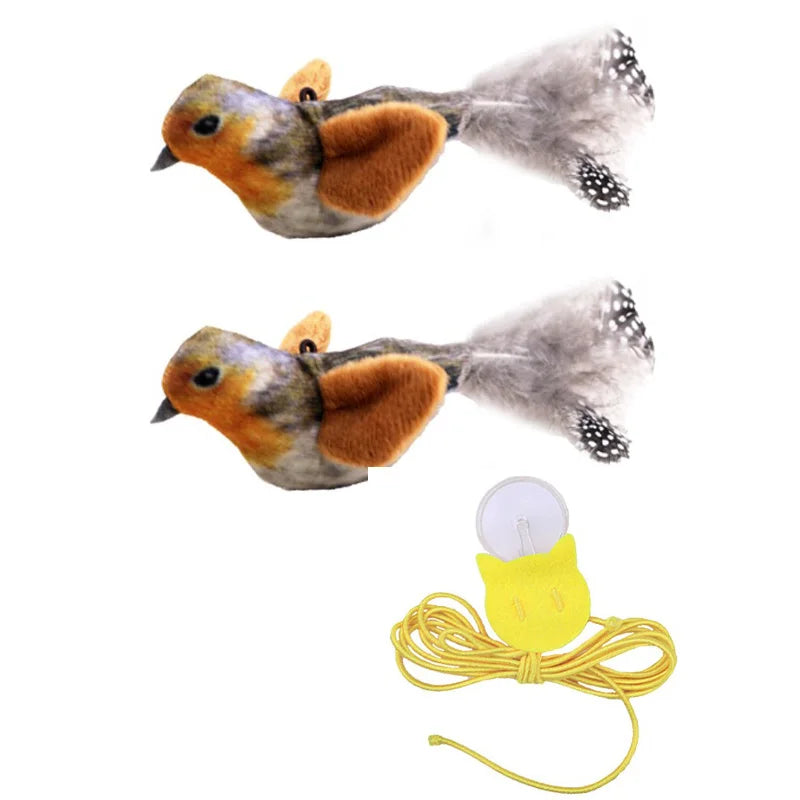 Interactive Catnip Bird Plush Wall Hanging Toy for Indoor Play