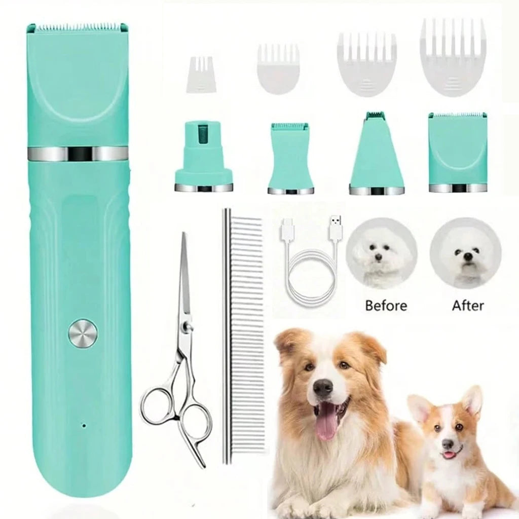 SHUYU 4 In 1 Pet Hair Clipper Cordless Dog Cat Grooming Kit