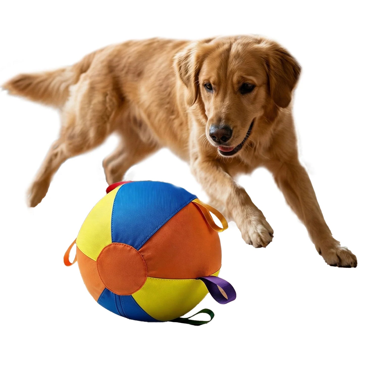 Herding Ball With Straps Inflatable Chew Resistant Fabric Dog Ball