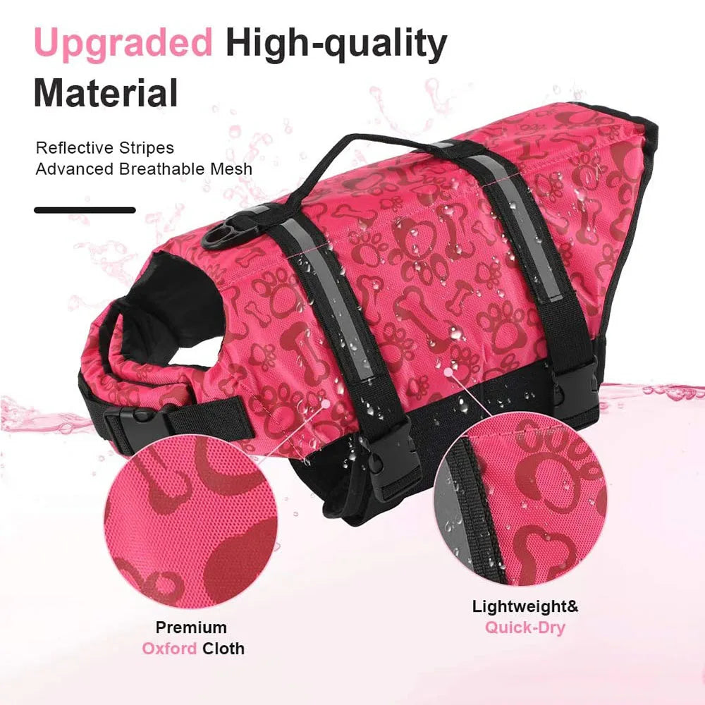 Dog Life Jacket Dog Life Vest for Swimming Beach Boating with High Buoyancy Summer Pet Flotation Vest for Small Medium Large Dog