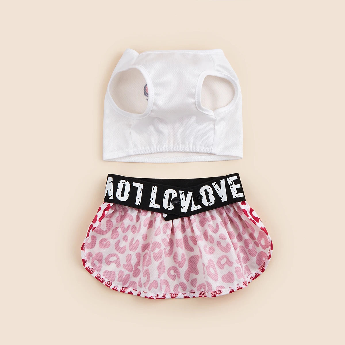 Pet Two-Piece Dress Summer Dog Cat Leopard Print Soft Cute Girl Princess Daily Small Puppy Female Pet Costume Outfit