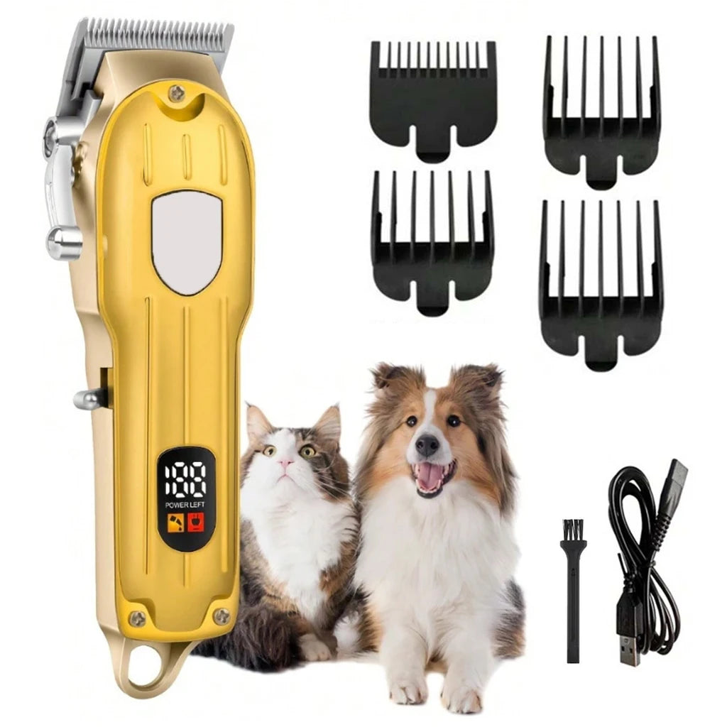 Electric Pet Hair Clipper USB Rechargeable LCD Display Dog Cat Grooming Trimmer Shaver with Guide Combs Kit