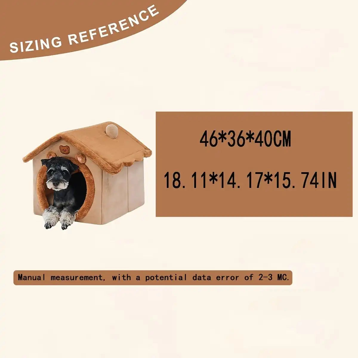 Bear Shape Pet House Bed Detachable Washable Plush Cave Tent