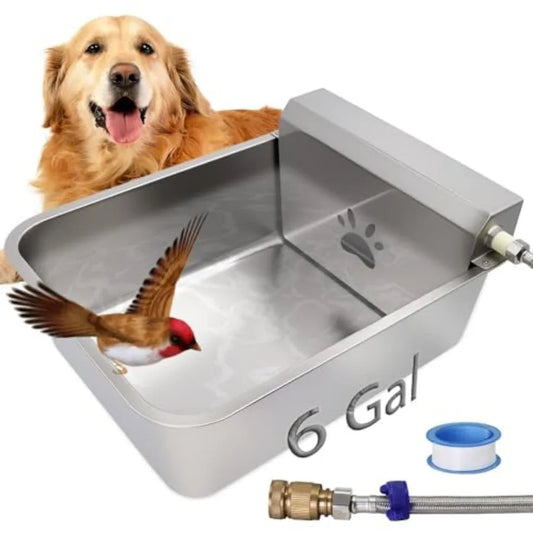 Automatic Dog Water Dispenser 23L/6Gal Capacity Large Water Bowl Auto Filling Water Fountain Stainless Steel for Large Pet Dog