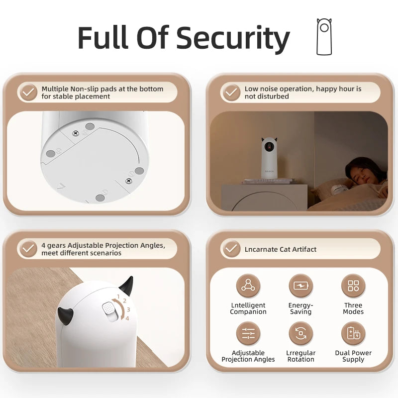 ROJECO Automatic Cat Toy Interactive LED Laser Handheld Indoor Teaser