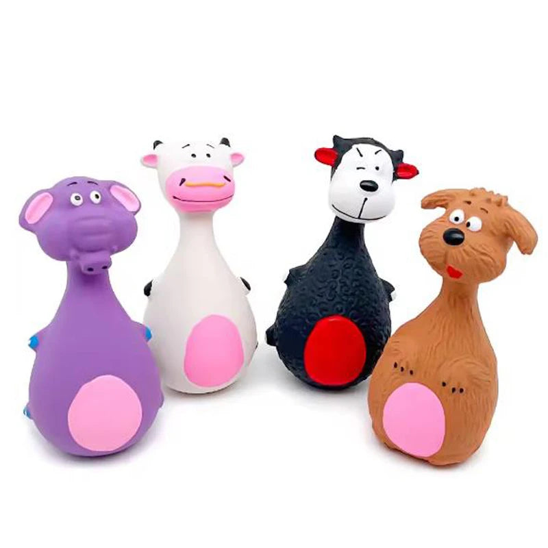 Dog Toys Sound Squeaky Elephant Cow Rubber Interactive Chew Toy