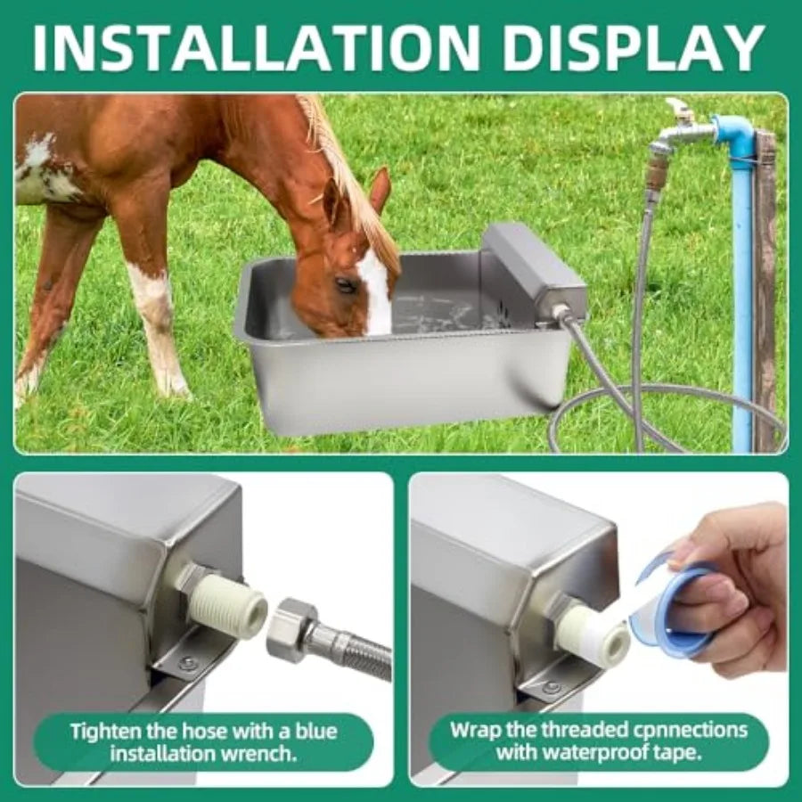 Automatic Dog Water Dispenser 23L/6Gal Capacity Large Water Bowl Auto Filling Water Fountain Stainless Steel for Large Pet Dog