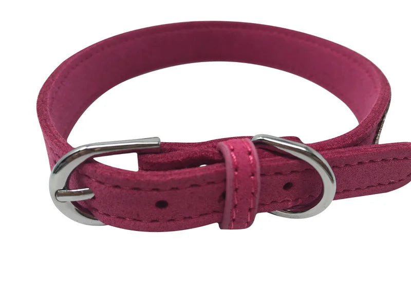 Dog Collar Rhinestone Bling Sparkle Soft Velvet  Microfiber Adjustable XS S M L