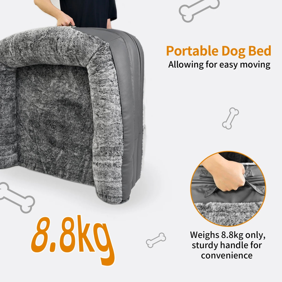 Bingopaw Foldable Orthopedic Dog Bed With Removable Plush Cover
