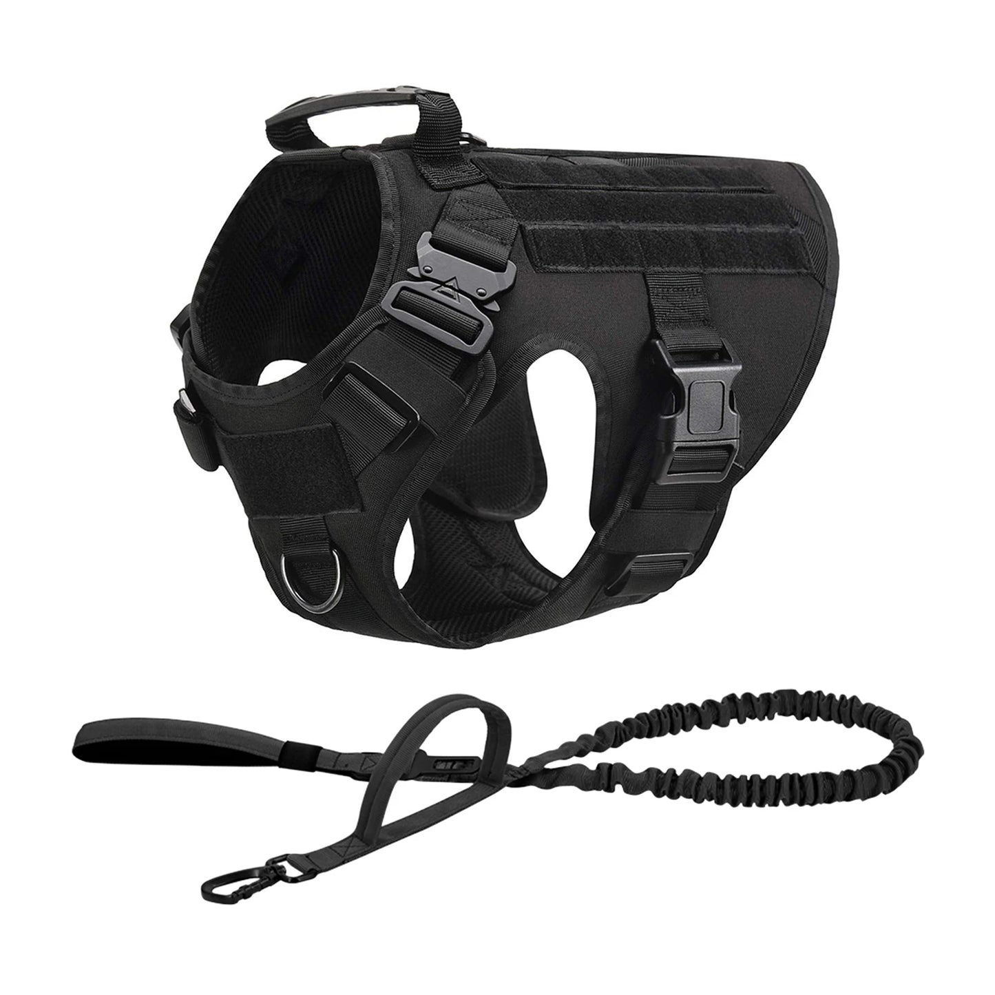 Tactical Dog Harness With Molle Pouches And Reflective Vest