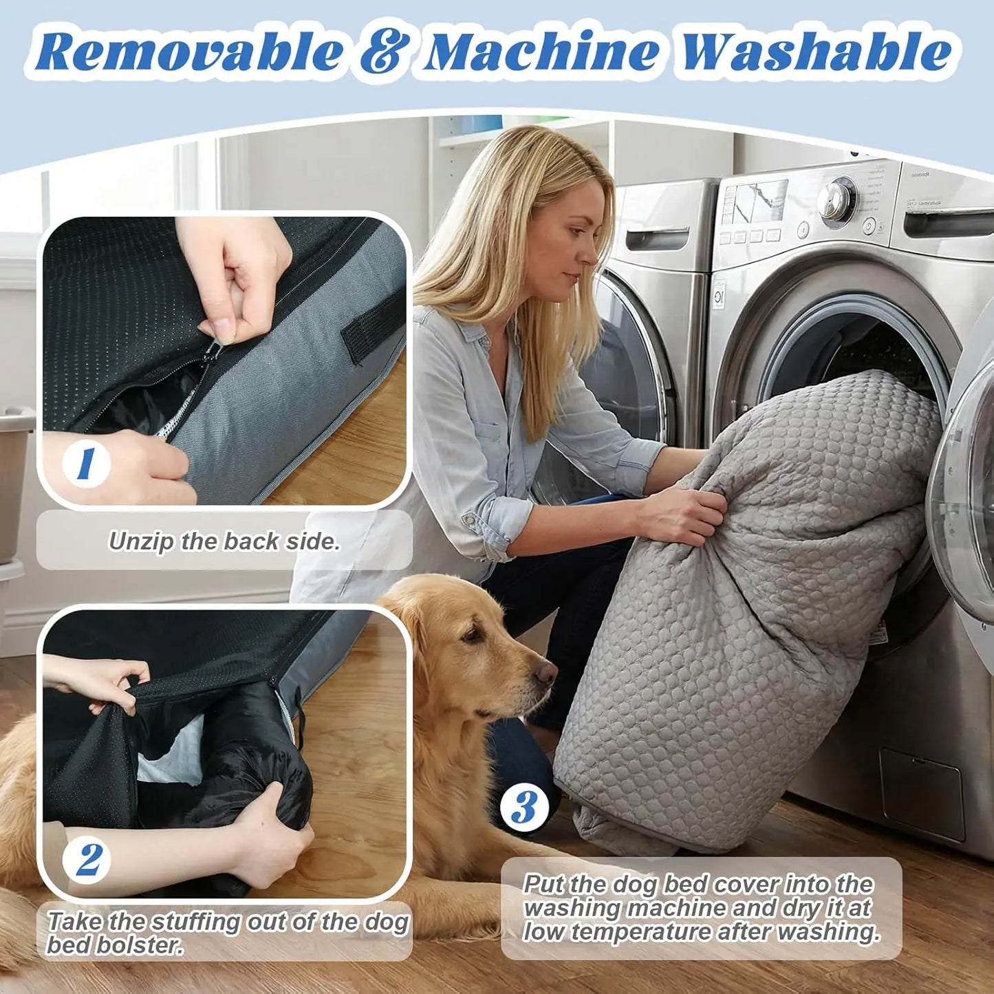 Cooling Dog Bed Mat With Bolster Pillow Washable Couch Cover