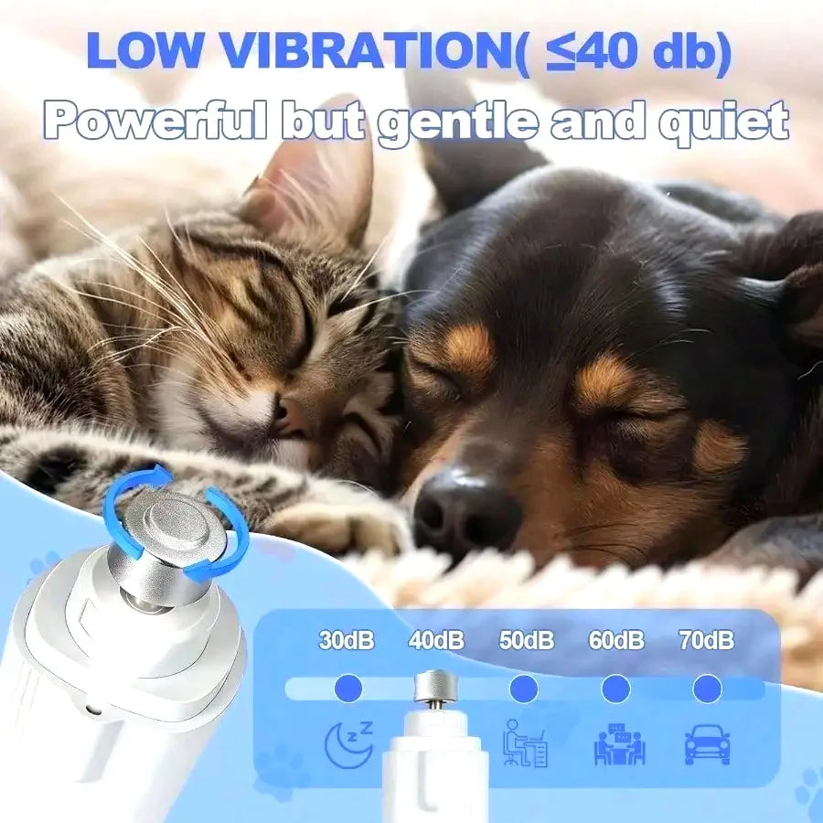 New model 2-In-1 Dog Nail Clippers With Lights - Electric Pet Nail Grinder Quiet, Suitable For Small Large Dogs And Cats, LED Prevents Over-Cutting, USB-C Rechargeable Safety Protection Grooming Kit For Black Nails