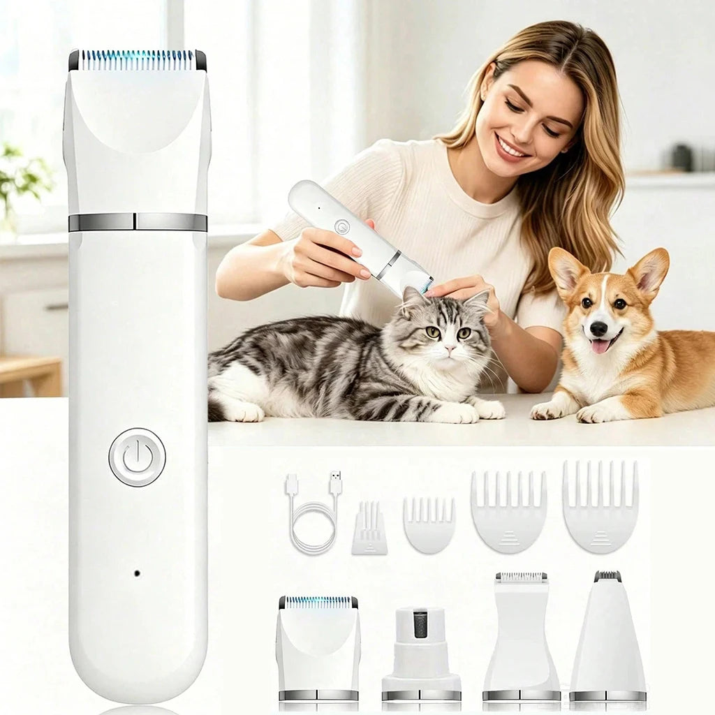 SHUYU 4 In 1 Pet Hair Clipper Cordless Dog Cat Grooming Kit