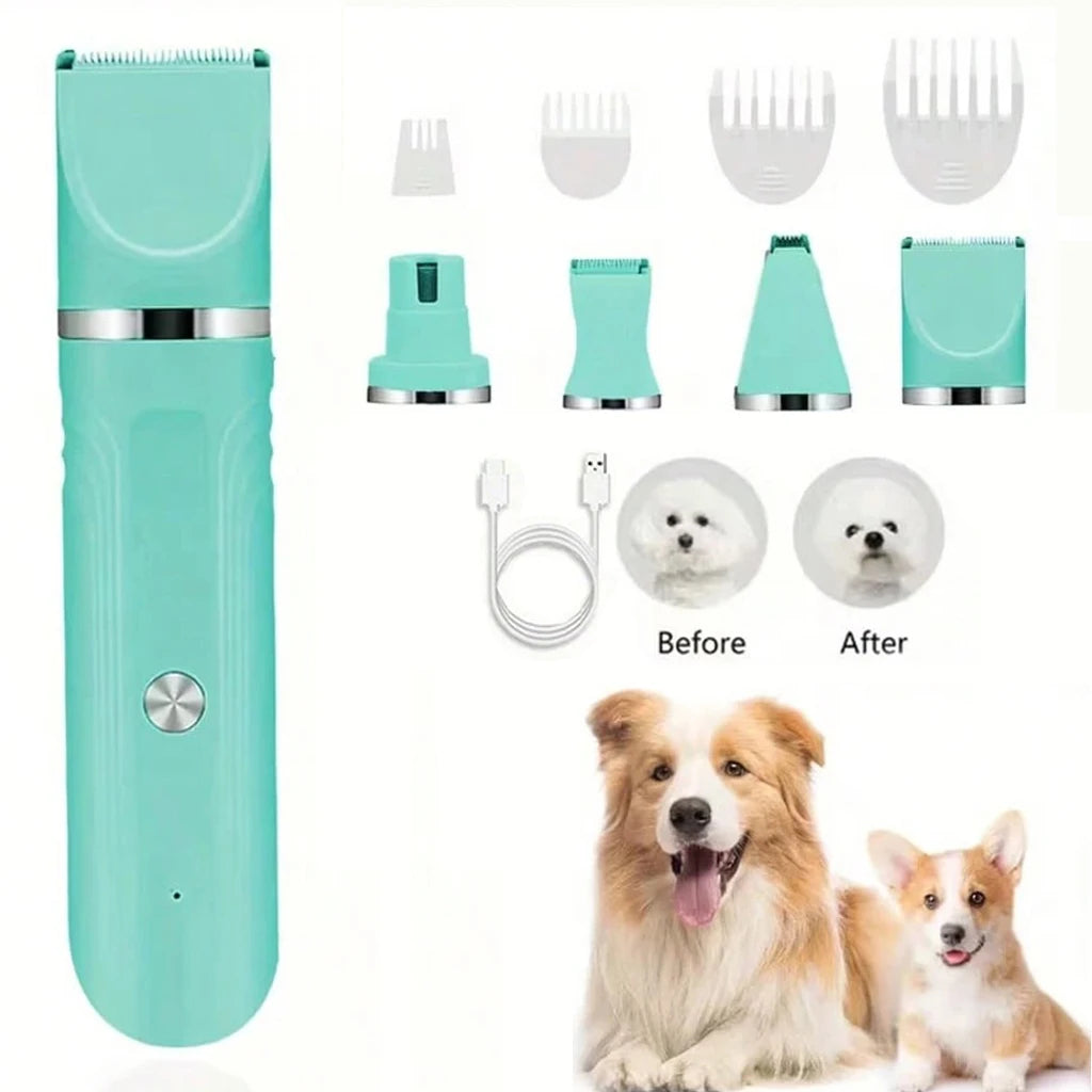 SHUYU 4 In 1 Pet Hair Clipper Cordless Dog Cat Grooming Kit